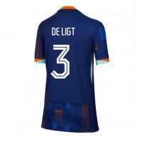 Camisa de Futebol Holanda Matthijs de Ligt #3 Equipamento Secundário Mulheres Europeu 2024 Manga Curta